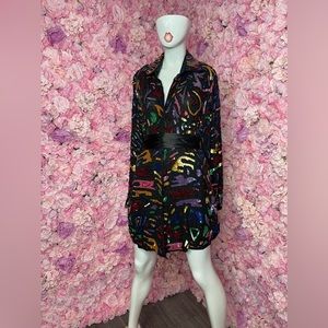 A Pea in the Pod Sequin Beaded Oversized Button down dress 1x